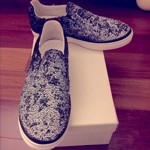 Maison Margiela Black/White ombre sequin sneakers